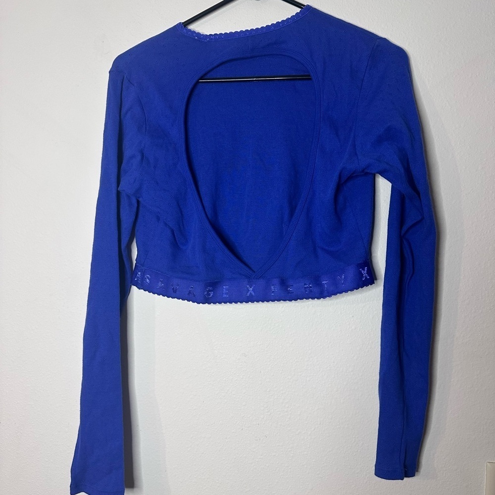 Savage X Fenty Royal Blue Long Sleeve Top - Picture 3 of 4